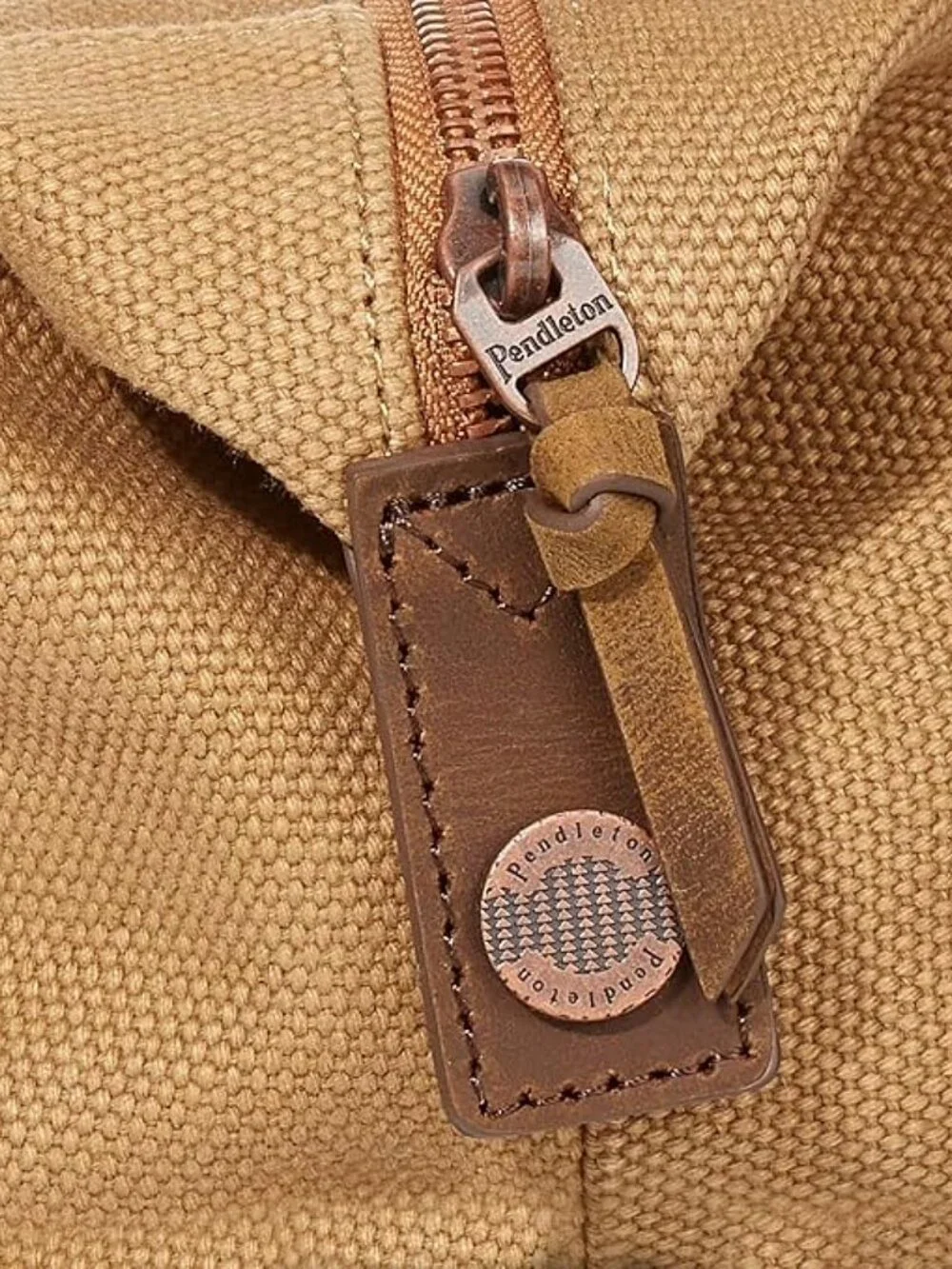 Pendleton Harding Travel Pouch Highland Peak Tan Canvas Wool Zip Bag NWT